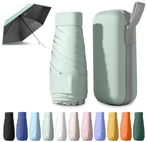BEKKLPOU Parapluie Pliant, Petit, Anti-UV, Mini de Poche Léger et Portable, Adapté Aux Jours Ensoleillés Et Pluvieux (Vert fruit clair)