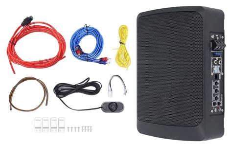 Luocute 6 X 8 Tums Bilsubwoofer Under Sätet, 600 W Slim Powered Subwoofer med Inbyggd Förstärkare och Aluminiumhölje, Hög Lågnivåingång, för 12V Bilar Lastbilar SUV:ar