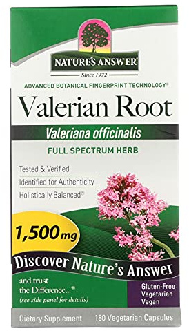 Nature's Answer Valerian Root 1,500 mg Capsules | Natural Sleep Aid | Stress Reliever | Promotes Restful Slumber