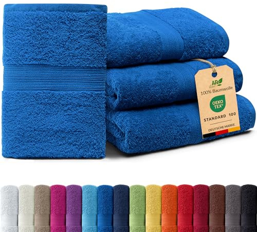 AR Line Arizona 4er Set Duschtücher 70x140 cm – 100% Baumwolle, 500 g/m², weich & saugstark in Farbe: Royal