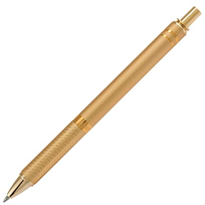 Pentel® EnerGel® Alloy Retractable Gel Pen, Medium Point, 0.7 mm, Gold Aluminum Barrel, Black Ink