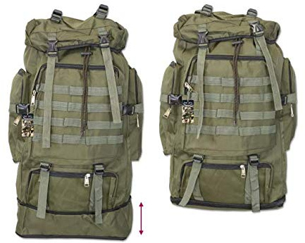 Martinez Albainox AB Mochila barbaric Verde 60 L para Senderismo, Acampada, montañismo, Caza, Aire Libre, Ciclismo multifunción Nailon Barbaric Force 34936-VE + Portabotellas de regalo