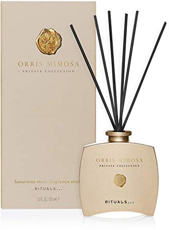 RITUALS Orris Mimosa - Varillas perfumadas pequeñas de 100 ml, fragancia: 6 semanas, con paños para el cuidado del filamento, más fragancias a elegir en esta página