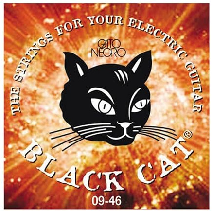 Gato Negro Black Cat Juego de Cuerdas para Guitarra Eléctrica 09-46 Acero y Nickel Fabricado Artesanalmente en España desde 1868