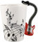 Pyatofyy Kreative Musik Gitarre Keramik Becher Kaffee Tee Milch Dauben Schalen Mit Kaffee Tasse Neuheit Geschenke Rote Gitarre Schwarz Frei