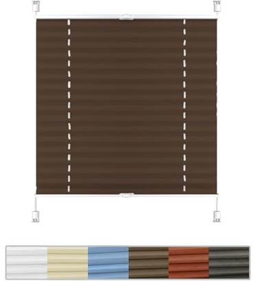 Plissee Haftfix, ohne Bohren, 55 x 150 cm Sicht- und Sonnenschutz, Plissees für Fenster inkl. Befestigungsmaterial, für Schlafzimmer Badezimmer, Taupe