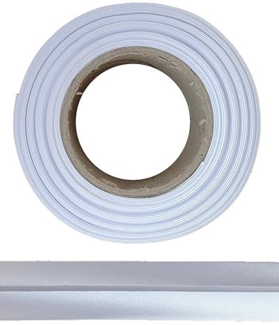 ME: NaMa snedband av polyester (satin) – 10 m x 25 mm (vikt) – högkvalitativt kantband, satinband, snedband – perfekt för gör-det-själv-sömnad – tillverkat i Belgien, på en rulle (vit)