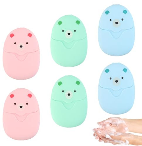 IETWATE 6 Boxes Travel Soap, 300PCS Disposable Travel Minis Soap Sheets, Portable Soap Flakes, Foaming Hand Washing Soap Paper for Travel Essentials for Kids, for Indoor Outdoor Camping Hiking