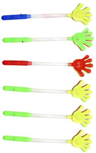 WESIEVYA Aplaudidores de Mano de Plástico Fluorescentes para Fiestas y Eventos Deportivos, Paquete de 6 Piezas Ruido Fuerte y Divertido para Animar Celebraciones Color Aleatorio