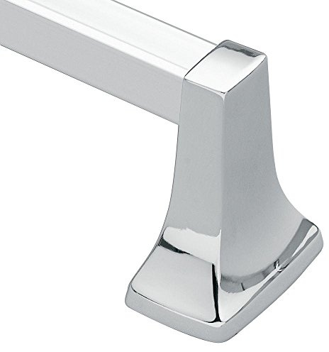 Moen Contemporary Chrome 24-Inch Bathroom Towel Bar, Wall Mounted Towel Hanger, 2224