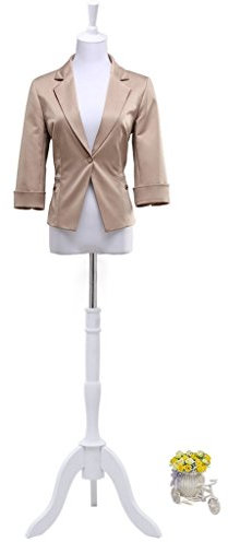 Loywe Mannequin de couture Buste de femme réglable en Hauteur avec trépied en Bois Taille 32-36 Blanc LW6017W