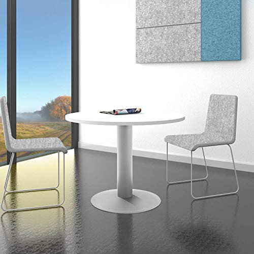 Weber Büro Optima runder Besprechungstisch Esstisch Küchentisch Tisch Weiß Rund Ø 100 cm