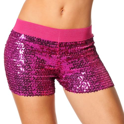 WILBERS & WILBERS 6431 - Hotpants con Paillettes, Pantaloncini Corti e lucenti, Abbigliamento da Festa per Festival e Carnevale