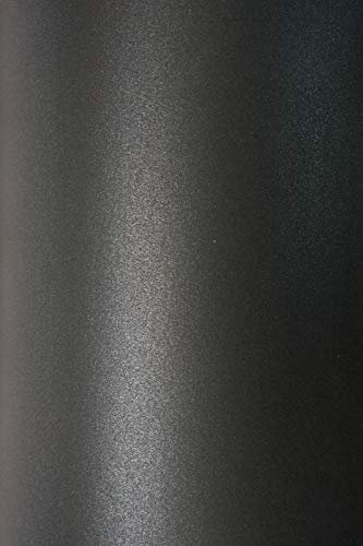 Netuno 10x Feinpapier Perlmutt- Anthrazit DIN A4 210x 297 mm 125g Sirio Pearl Coal Mine Metallic-Effekt Papier glänzend elegant für Geburtstags-Einladungen Hochzeits-Karten DIY Basteln Dekorieren