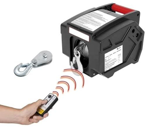 Verricello/Argano/Paranco elettrico 12V 2000 lbs con telecomando wireless