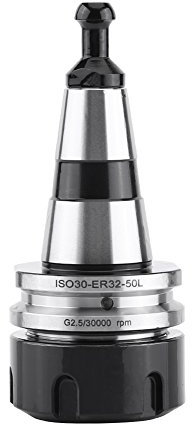 Hilitand ISO30 ER32 Balance Collet Chuck Stainless Steel G2.5 30000RPM CNC Milling Lathe Tool Holder Silver and Black