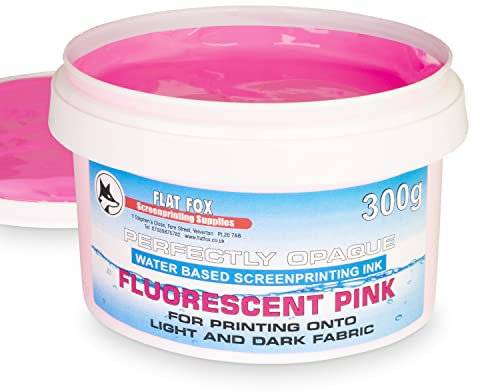 Flat Fox Siebdruck-Tinten auf Wasserbasis (fluoreszierendes Pink, 300 g)