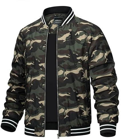 TACVASEN Jackets For Men Bomber Green Bomber Coat Mens Bomber Coats Lightweight Windbreaker Jackets Lightweight Full Zip Flight Jackets