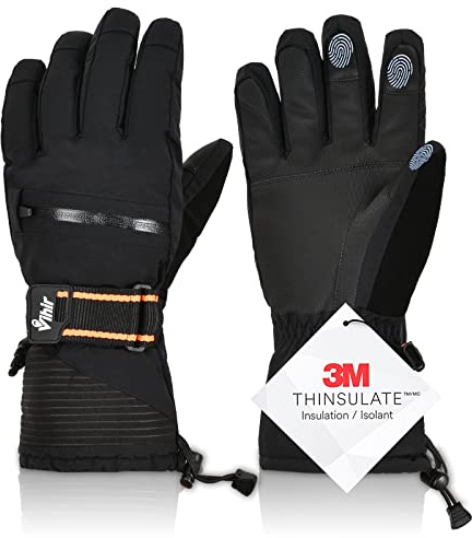 Vihir Gants de Ski d'Hiver Thermiques 3M Imperméables pour Homme et Femme - Chauds, Respirants, Antidérapants pour Ski, Snowboard, Course, Cyclisme