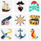 FINGERINSPIRE 9 Teiliges Piraten Themen Schablonen Set 15x15cm Piraten Macheten Skelette Schablonen, Kunststoff Lenkrad Papageien Schatztruhe Musterschablone Für DIY Basteldekoration