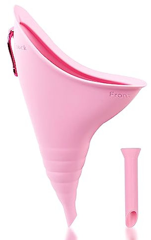 Fousenuk Urinella für Frauen, Wiederverwendbarer Pinkelhilfe Trichter im Stehen, Faltbar Weibliches Urinal, Silikon Frauenurinal, Tragbares Urinal zum Reisen Wandern, Camping, Aktivitäten, Auto