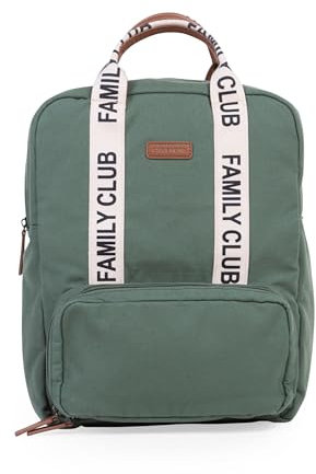 CHILDHOME, Sac à dos à langer Family Bag Club, Grande capacité, Multifonctionnel, Tapis à langer inclus, 11 Compartiments, Pochettes Isothermes, Passage Trolley-valise, Accroche Poussette, 20.5L, Vert