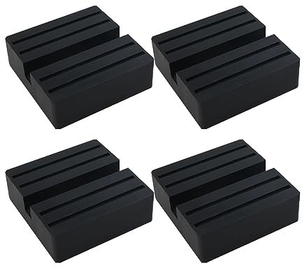 CNCYEAH Lot de 4 patins en caoutchouc universels pour cric avec rainure, adaptateur de protection en caoutchouc pour cric roulant (75 x 75 x 25 mm)
