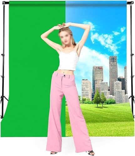 HACSYP Toile de Fond Photo, Photographie Portable avec Support et 4 Clips, Toile de Fond d'écran Vert en Streaming, Toile de Fond de clé Chroma virtuelle, Facile à Installer
