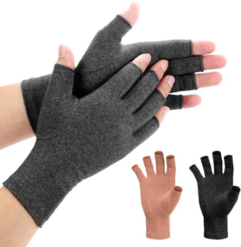 Duerer 3 Paar Arthritis Handschuhe, Kompressionshandschuhe für Rheumatoide, Arthrose, Sehnenentzündung, RSI, Karpaltunnel-Schmerzlinderung, Fingerlose Handschuhe für Damen und Herren