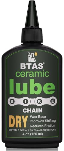 BTAS Ceramic Dry Bike Chain Lube 120ml -UV Tracer Dye -Road,Mountain Bicycle Lubricant Oil,Dry and Dusty Weather Conditions