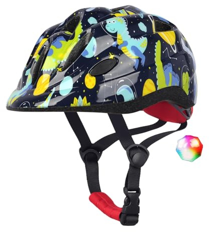 Atphfety Kids Toddler Bike Helmet, Adjustable Boys Girl Helmets from Baby to Children(Age 1-8), Multi Sports for Bicycle Skate with LED Light