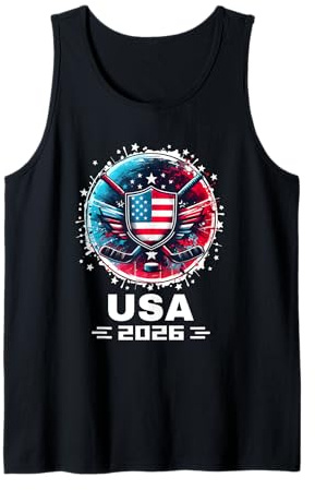 USA Team 2026 United States American Flag Hockey USA Tank Top