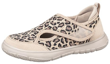 Zapatos ortopédicos para caminar para mujeres y hombres, tenis de trabajo de punta ancha con ajuste ajustable, zapatos casuales sin cordones para juanetes y empeine alto, leopardo, 39.5 EU