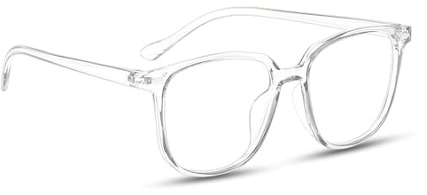 Clear Blue Light Glasses Lightweight Computer Screen Gaming Reading Blocking Blue Light Filter Glasses Square Transparent Blue Light Glasses Clear Frame, Lens for Women and Men Anti Eyestrain Anti UV