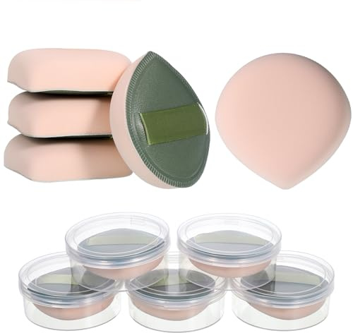 Qianyu 5Pcs Makeup Sponge Latex Free Sponge With box Reusable Silky Cosmetic Applicators Sponges Soft Fluffy Cushion Puff For Foundation Concealer And Puff