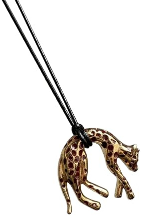 YIGZYCN Lussuosa collana in oro nero con ghepardo smaltata artigianalmente elegante gioiello per il collo per occasioni speciali Retro Leopard Charm catena clavicola