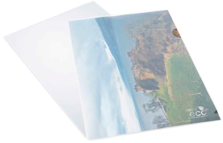 Rapesco 1105 ECO Aktmapp med Tumgrepp, A4, Transparent, Förpackning med 25