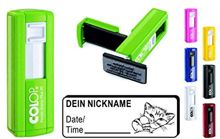 Geocaching Stamp Kitten with Personal Cachername/Nick Name Rectangular Stamp Geocaching Pocket Stamp