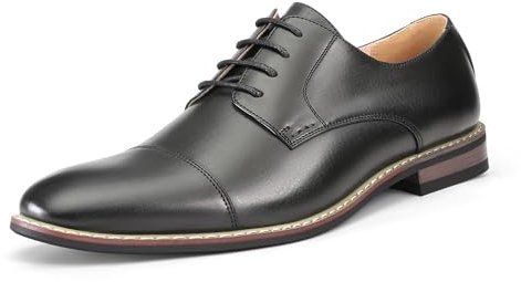 Bruno Marc Oxfordskor för män, formell klänning Derby, läderskor för män i smarta kaktala skor för promenader, parad, brogues, kostym, bröllop, Svart, 41.5 EU