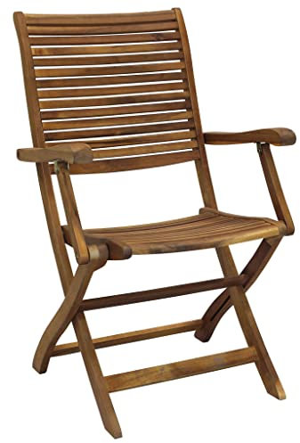 Poltrona in legno Acacia Gold 54x64xh94 esterno arredo giardino casa AC805074