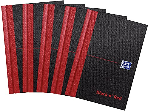 Oxford Black n' Red Casebound Hardback Notebook 192 Pages A6 (Pack of 5)