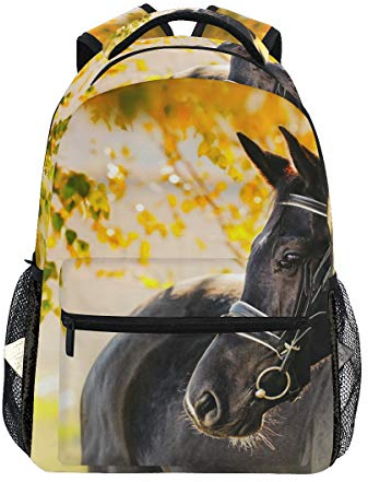 Cheval Noir dans Le Sac à Dos d'école d'automne pour Le Sac de Voyage de Sac de Voyage d'enfants de Filles de garçons