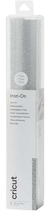 Cricut Glitter Iron On | Silver | (12 x 19) | Heat Transfer Vinyl Roll (HTV) | for use with All Cricut Cutting Machines