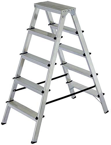 BRB Alu-Klappleiter Doppelleiter Bockleiter Malerleiter Leiter 2x5 Stufen