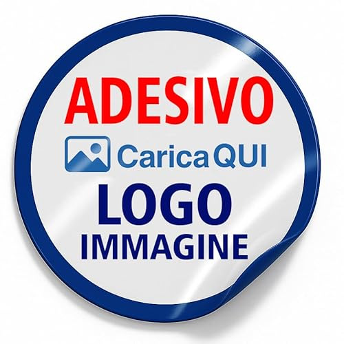100 Etichette Adesive Personalizzate – Sticker Tondi, Quadrati o Rettangolari CARICA il Tuo Logo, Immagine, foto o Testo – Adesivi Alta Qualità Lucidi – a scelta l'opzione in plastica (CERCHIO)