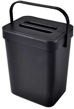 Homéa, Poubelle Compost Accrochable Repositionnable Plastique 5L 18X14Xh24 cm Anthracite