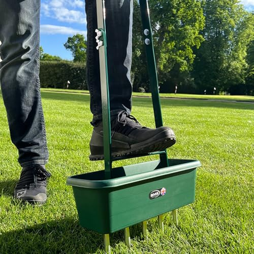 BMS Products Lawn and Turf Aerator Fork with Soil Corer Collector Steel, Interchangeable Tines - Ideal for Golf Courses, Sports Facilities, and Home Use…