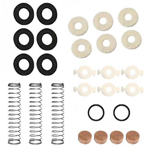 Reparatur Trompete Ersatzteile, CAASFOOY 27 Stück kleines Reparaturwerkzeug, Kolbenfederventile Korklager für Trompete, Instrumententeile