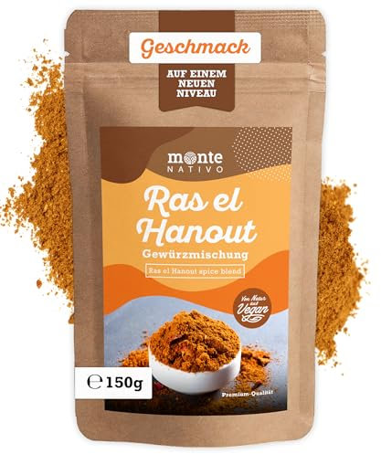 Ras el Hanout Monte Nativo (150g) - Mélange d’épices Ras el Hanout - Épices pour Couscous ou Tajine - Épices aromatiques séchées avec soin, idéales pour Cuisiner et Assaisonner - Arôme intense