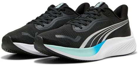 PUMA Mixte Pounce Lite Chaussure de Course sur Route, Noir Menthe Melt Speed Blue, 43 EU